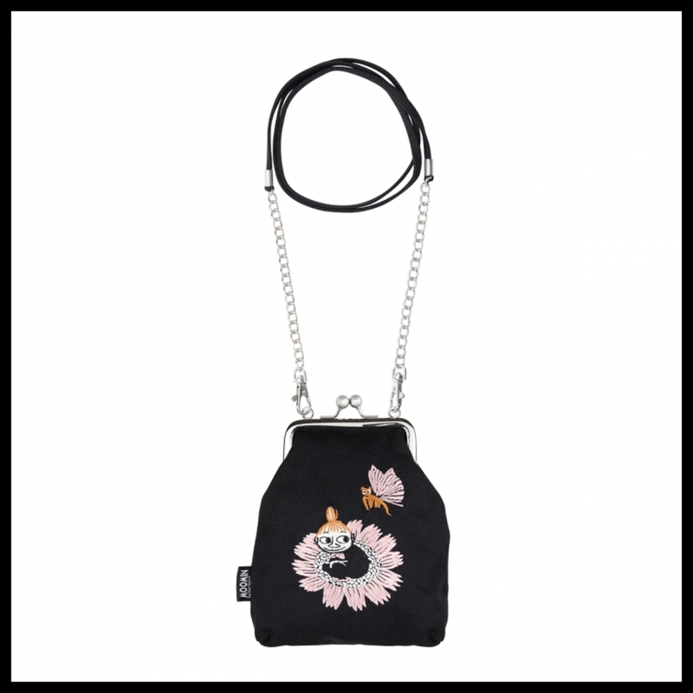 MOOMIN X MARTINEX Little My Black Embroidered Crossbody Bag
